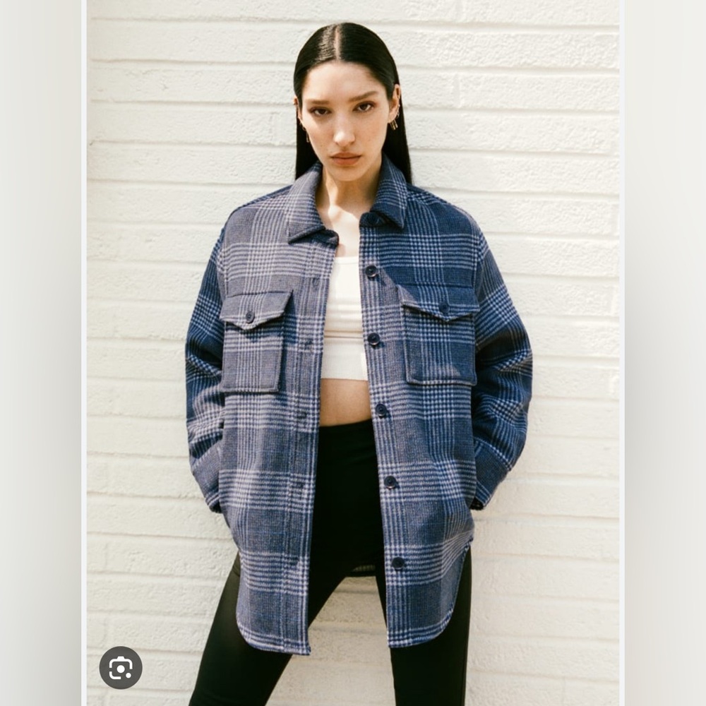 Reformation Plaid Giles Shirt Jacket